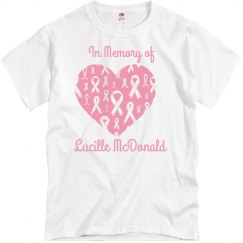Grey tee w/heart ribbon graphic