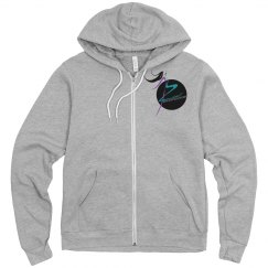 Heather Grey Full Zip Hoodie with side Zeal Logo