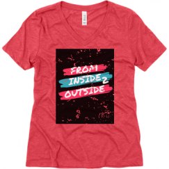 Ladies Relaxed Fit Super Soft Triblend V-Neck Tee