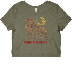 Ladies Slim Fit Crop Top Tee