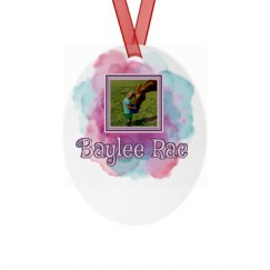 Metal Oval Christmas Ornament