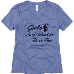 Ladies Relaxed Fit Super Soft Triblend V-Neck Tee