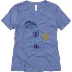 Ladies Relaxed Fit Super Soft Triblend V-Neck Tee