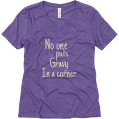 Ladies Relaxed Fit Super Soft Triblend V-Neck Tee