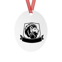 Metal Oval Christmas Ornament