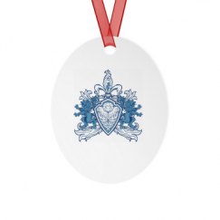 Metal Oval Christmas Ornament