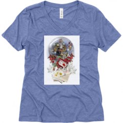 Ladies Relaxed Fit Super Soft Triblend V-Neck Tee