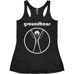 Groundhaus women's tri-blend tank no back, no distress