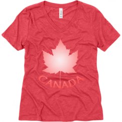 Ladies Relaxed Fit Super Soft Triblend V-Neck Tee