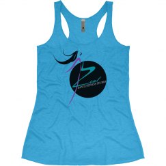 Vintage Blue Super Soft Razor Back Tank with Logo