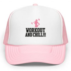 Workout and Chill Cap-Pink