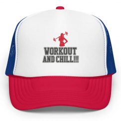 Workout and Chill Cap-Red