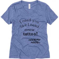 Ladies Relaxed Fit Super Soft Triblend V-Neck Tee