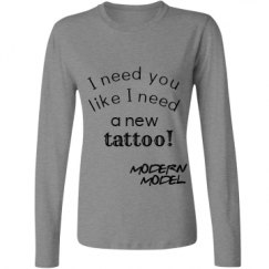 Ladies Relaxed Fit Basic Long Sleeve Tee