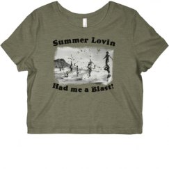 Ladies Slim Fit Crop Top Tee