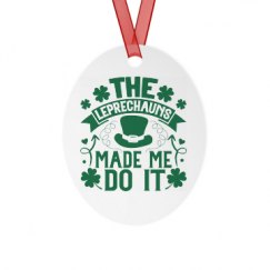 Metal Oval Christmas Ornament