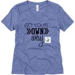 Ladies Relaxed Fit Super Soft Triblend V-Neck Tee