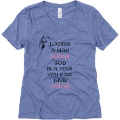 Ladies Relaxed Fit Super Soft Triblend V-Neck Tee