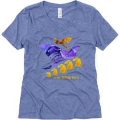 Ladies Relaxed Fit Super Soft Triblend V-Neck Tee