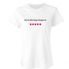 Mud-di: Miss Unique Designer Is 5 Pink Stars Tee Shirt 