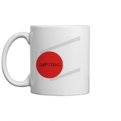 White CHOPSTICKS LOGO Ceramic Mug