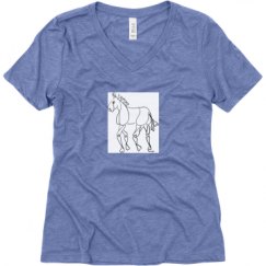 Ladies Relaxed Fit Super Soft Triblend V-Neck Tee