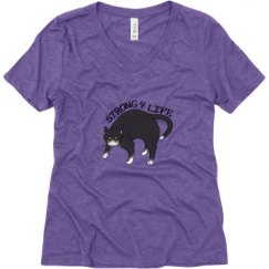 Ladies Relaxed Fit Super Soft Triblend V-Neck Tee