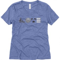 Ladies Relaxed Fit Super Soft Triblend V-Neck Tee