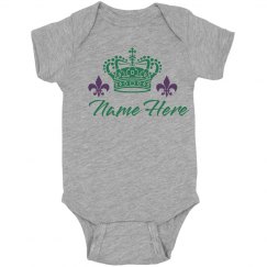Custom Name Crowned Mardi Gras Bodysuit
