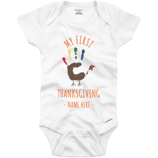 Baby/'s My First Thanksgiving Babies First Turkey Day Gerber Onesie