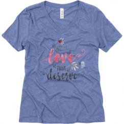 Ladies Relaxed Fit Super Soft Triblend V-Neck Tee