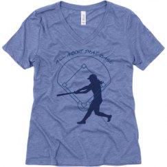 Ladies Relaxed Fit Super Soft Triblend V-Neck Tee