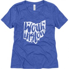 Ladies Relaxed Fit Super Soft Triblend V-Neck Tee