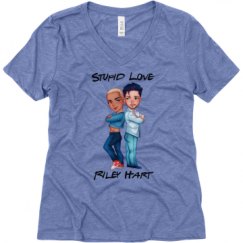 Ladies Relaxed Fit Super Soft Triblend V-Neck Tee