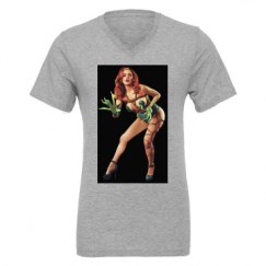 Unisex CVC Jersey V-Neck T-Shirt