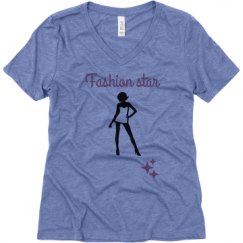 Ladies Relaxed Fit Super Soft Triblend V-Neck Tee