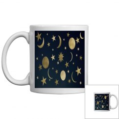 Golden Moon star sky