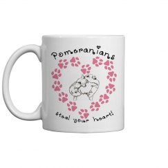 Pomeranians Steal Your Heart - Coffee Cup/Mug