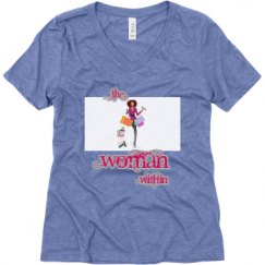 Ladies Relaxed Fit Super Soft Triblend V-Neck Tee