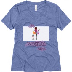 Ladies Relaxed Fit Super Soft Triblend V-Neck Tee