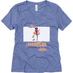 Ladies Relaxed Fit Super Soft Triblend V-Neck Tee