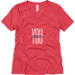 Ladies Relaxed Fit Super Soft Triblend V-Neck Tee