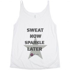 Sweat Now Sparkle Later Flowy Slouchy Tank Top