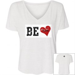 Be Love Ladies V Neck Flowy Tee