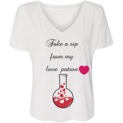 Ladies Flowy Slouchy V-Neck Tee