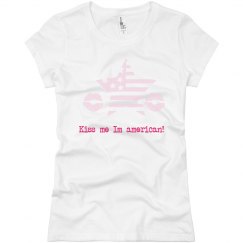 Kiss me I'm american tshirt