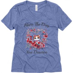 Ladies Relaxed Fit Super Soft Triblend V-Neck Tee