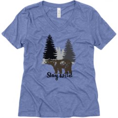 Ladies Relaxed Fit Super Soft Triblend V-Neck Tee