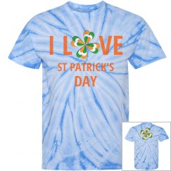 I Love St Patrick's Day, Tie Dye Shirt