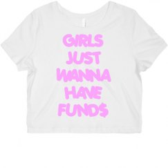 Ladies Slim Fit Crop Top Tee